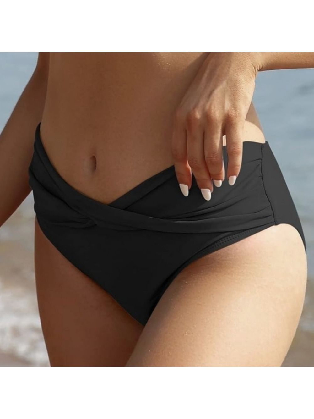 SHEKINI Women's  Bottom Twist Front Cheeky  Ruched Swimsuit NWT Size M